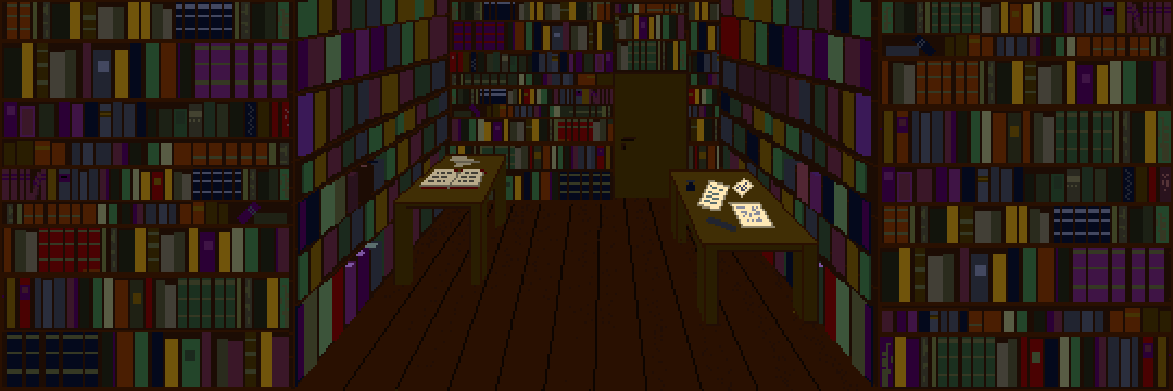 pixel art background picture: library