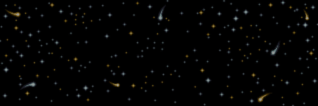 pixel art background picture: space with meteors