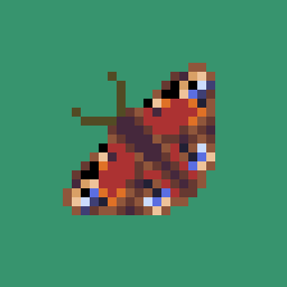 a pixel art picture of a butterfly 